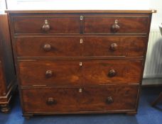 Victorian mahogany chest of drawers, the upper part altered with a hinged top 113cm wide