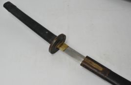 Japanese 20th century Katana Sword in brown scabbard 99cm