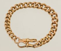 A 9ct rose gold watch chain bracelet, 22cm long, approx 34.10g