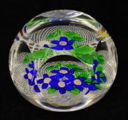 Saint Louis paperweight with certificate dated 1997 `Blue Flowers` (boxed)