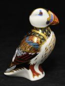 Royal Crown Derby Paperweight, Puffin 12.50cm, gold stopper