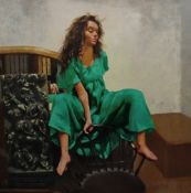 ROBERT LENKIEWICZ (1941-2002) signed Limited Edition print `Anna in Green Dress`, No 66/195 64cm x
