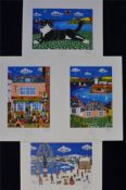 BRIAN POLLARD (born 1946) Collection of four limited edition prints `Newlyn` No 371/450, `Kernow the