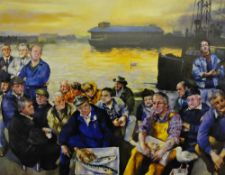 ROBERT LENKIEWICZ (1941-2002) signed Limited Edition print `The Barbican Fishermen 2000` No 116/250,