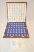 A complete collection of Danbury Mint `The Royal Crystal Cameos` , with display case and boxes