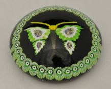 A William Manson paperweight `Butterfly Miniature` Limited Edition of 150 with certificate 1981 (