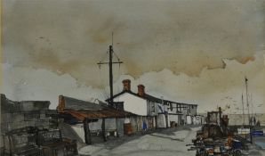 LEN HUBBARD (Devon artist) watercolour `The Cob, Lyme Regis` signed 23cm x 38cm t/w LEN HUBBARD (