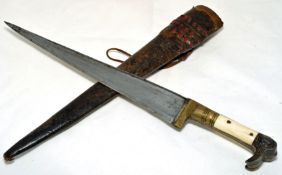 19th century Afghan Pesh-kabz dagger, 44.5cm