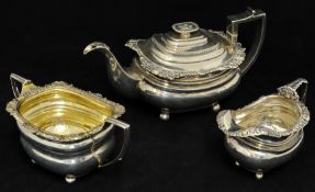 Georgian silver teapot and cream jug, circa 1818, W.B (probably William Bateman) together with an