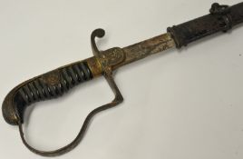 A German WWII Army Officers sword, 98cm long including scabbard