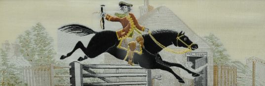 Stevenograph picture `Turpin`s Ride To York`, 5cm x 15cm
