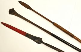 Three African spears circa 1900s, longest 152cm