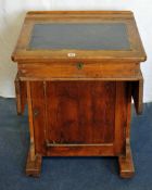 Old pitch pine clerk`s desk 61cm high
