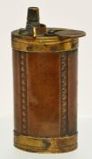 An early 19th century three way copper pistol flask, 11cm high