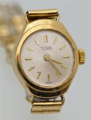 Ladies Rolex Tudor 9 carat gold wristwatch with extra links and short bracelet with original box and