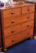 Victorian mahogany straight front chest fitted with two short and three long drawers with knob