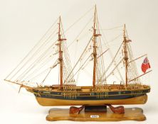 A 1/24th scale model of the English clipper Thermopoylae set on a stand with name plaque, approx