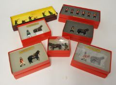 Six various hand painted soldiers for collectors boxed together with Britain`s set Rifle Corps