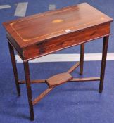 Mahogany and inlaid table cabinet 73cm wide