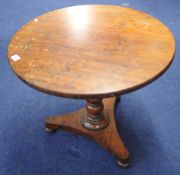 19th century circular low mahogany pedestal table.