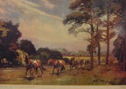 After Lionel Edwards print `Warren Hill` inscribed to mount No 17/500 also another hunting multi