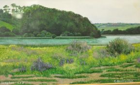 C.Deathbridge `Slapton Ley, Near Kingsbridge` oil, signed, 14cm x 21cm.