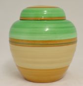 Shelley ginger jar and cover with band decoration, 22cm.
