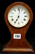 Edwardian mahogany cased balloon clock, 22cm with French drum movement.
