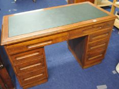 An oak desk, circa 1930/40, 120cm wide.