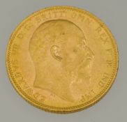 1905 Edward VII sovereign, Melbourne Mint, G.V.F.