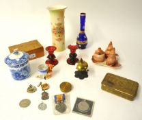 Great War `Mary` tin, War Medal awarded to SPR.A.Smith, various china incl novelty condiment set,