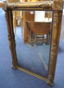 19th century Pier mirror with gilt carved frame, rectangular bevelled plate, overall size 96cm x