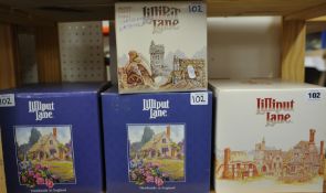 Four Lilliput lane cottages including `Shakespeare Birthplace` boxed.