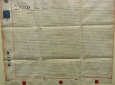 Two 19th Legal Documents circa 1851 (House deeds or leases), framed and glazed, 54cm x 67cm.