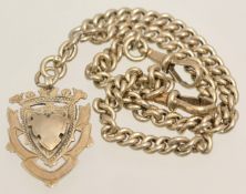 Silver guard chain and pendant, 47g.