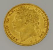 1821 George IV sovereign, N.V.F. (reverse light scratches).