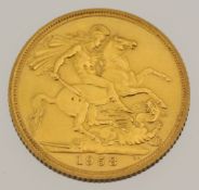 QE II gold sovereign 1958.