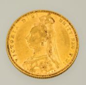 1891 Victoria sovereign, Melbourne Mint, N.V.F.