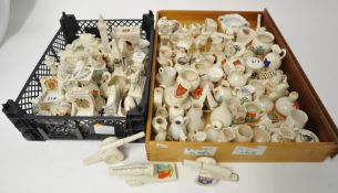 Large Collection of crested china approximately 94 pieces including WWI tanks, Devonia Art model