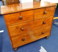 A Victorian mahogany chest fitted with two short and two long drawers, 106cm wide.