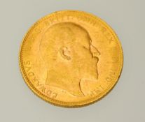 1905 Edward VII sovereign, Melbourne Mint, G.V.F.