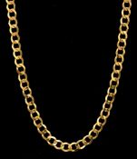 9ct gold flat curb link necklace approximately 22g