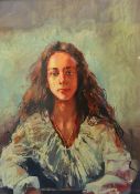 ROBERT LENKIEWICZ (1941-2002) signed, oil on board `Yana`, 79cm x 58cm, in heavy black frame