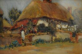 GARSTIN COX (1892-1933) watercolour `St.Keverne` signed 15cm x 23cm