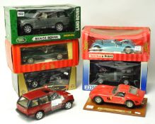 Seven large scale diecast models including Tonka and Ertl collectables