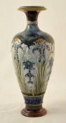 Royal Doulton Art pottery vase decorated with thistle flowers, impressed marks, 26cm