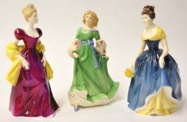 Three Royal Doulton figures including HN 3956 `Spring Serenade`, HN 2337 `Loretta` and HN 2271 `
