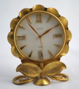 Brass cased clock of Art Deco style circa 1950`s by Looping of Switzerland, with 8 day movement with