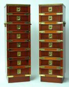 Two modern `Military` style flights of drawers, 68cm high