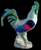 A large Hungarian Herend Porcelain model of Cockerel, 41cm high